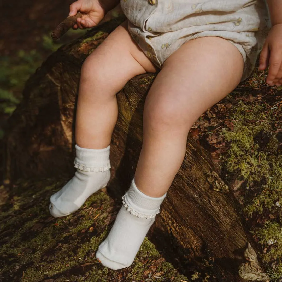 Pure (no dye) Lace Kids Socks - 98% Organic Cotton