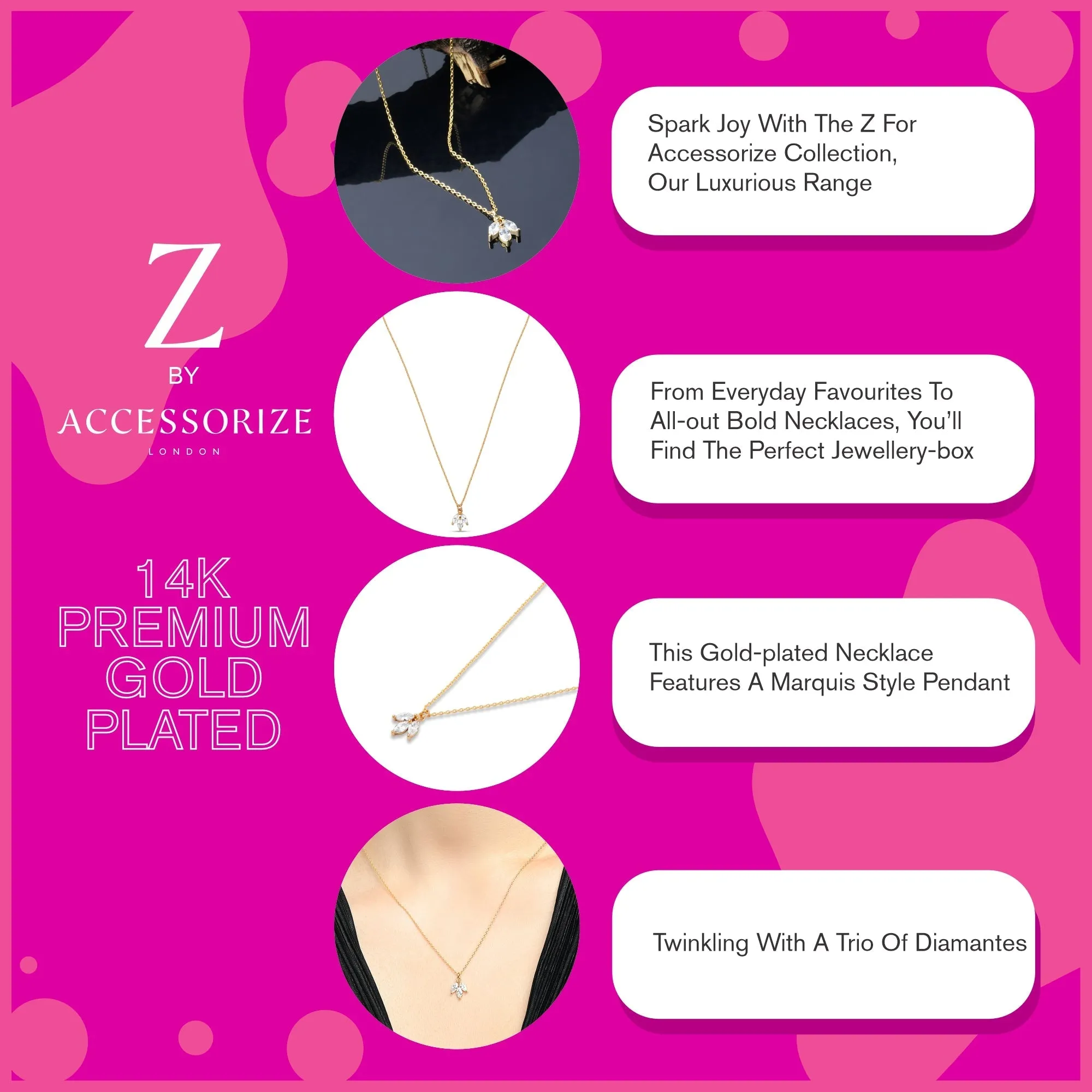 Real Gold-Plated Z  Sparkle Pendant Necklace