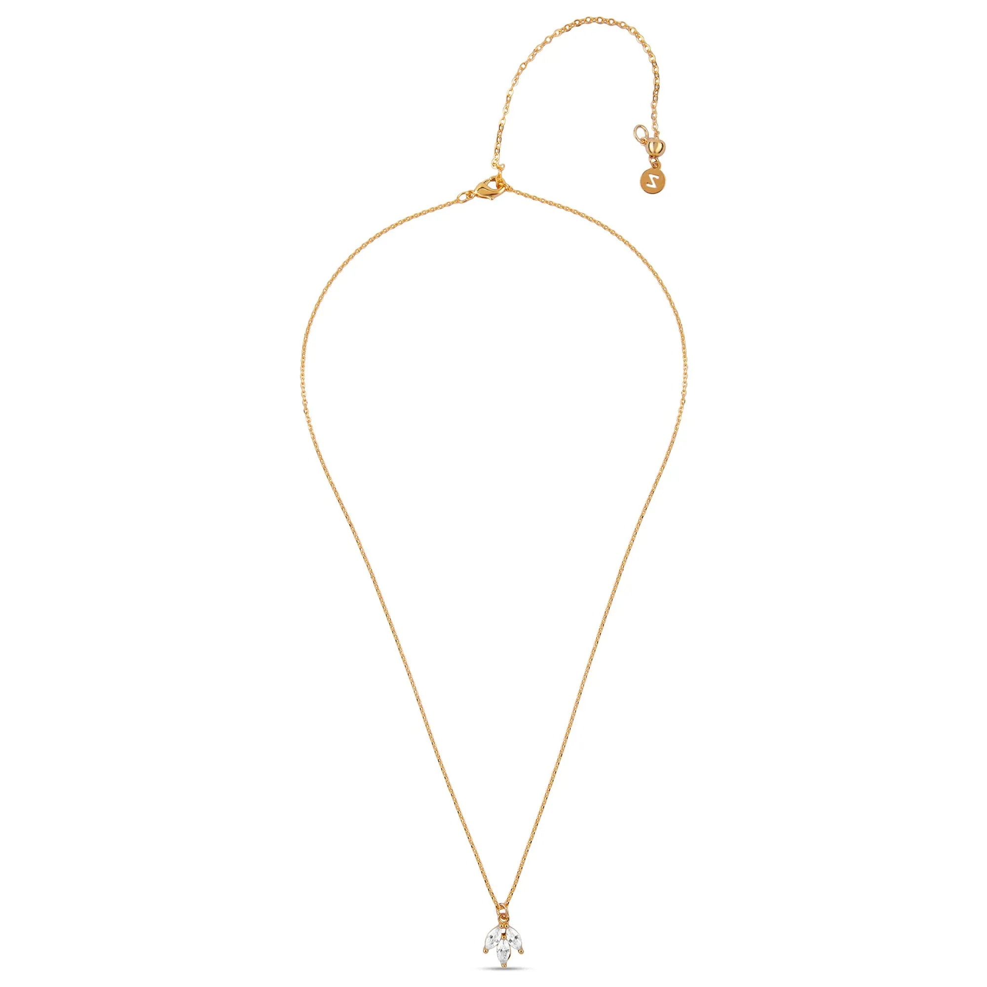 Real Gold-Plated Z  Sparkle Pendant Necklace