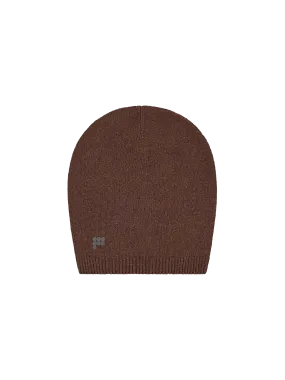 Recycled Cashmere Beanie—chestnut brown