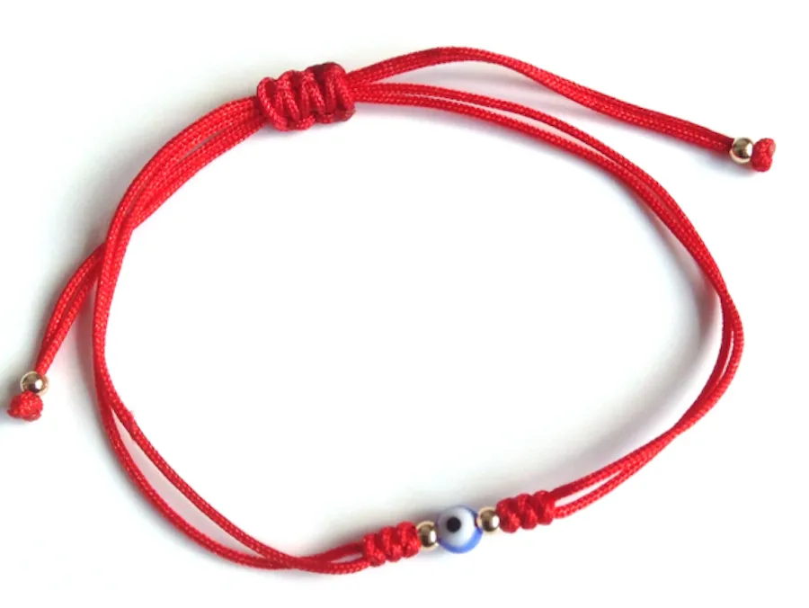 Red String couples bracelet set of 2 Evil Eye Hamsa Charms