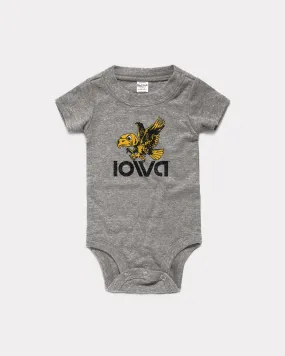 Retro Iowa Vintage Grey Onesie