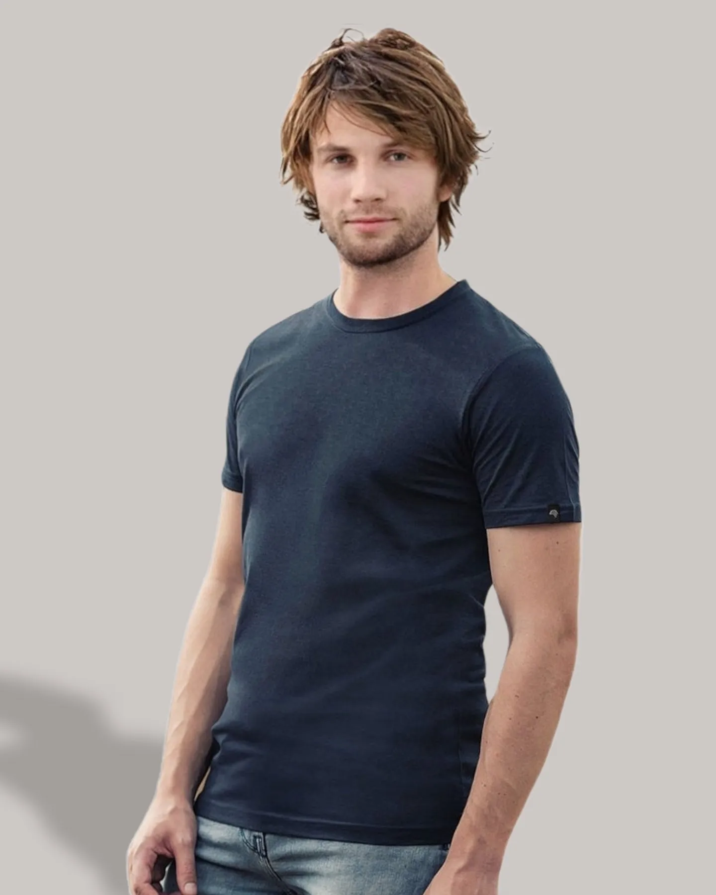 RMH 0101 ― Herren Luxury Bio-Baumwolle T-Shirt - Heather Grau Melange