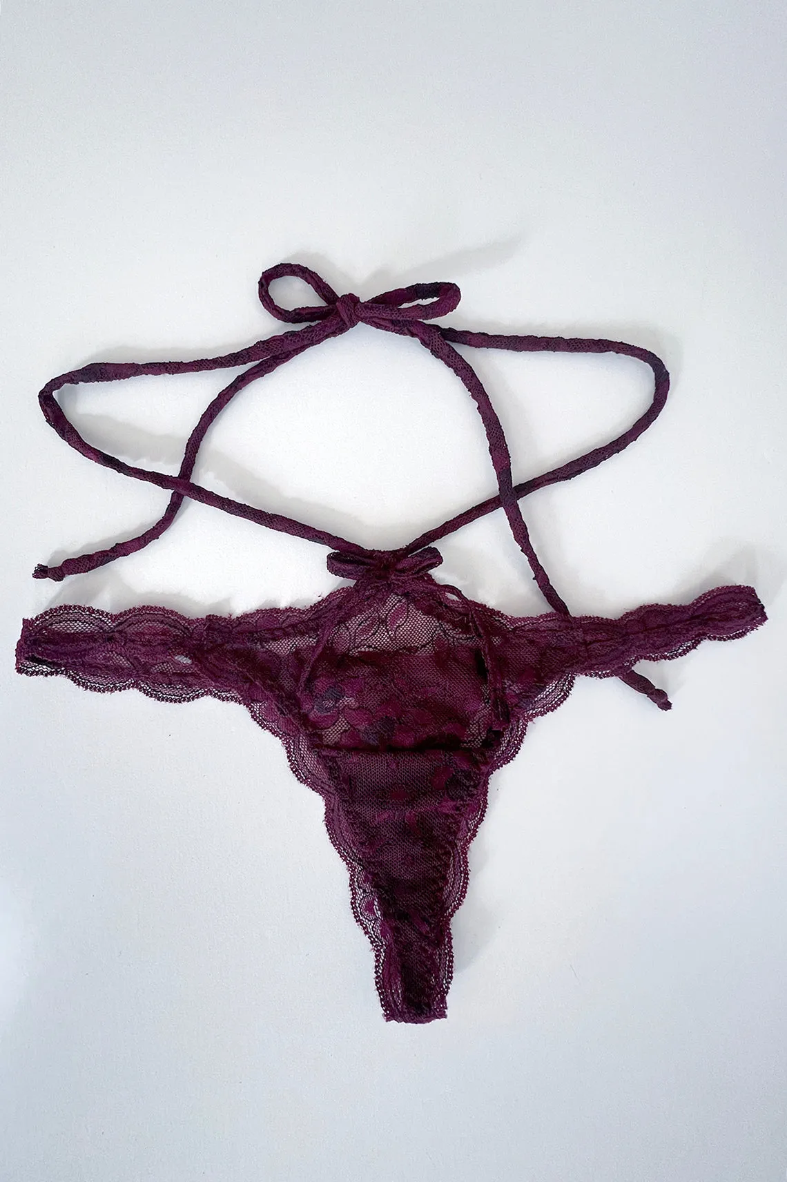 Rosehip Multi-Way Lace Tie Thong