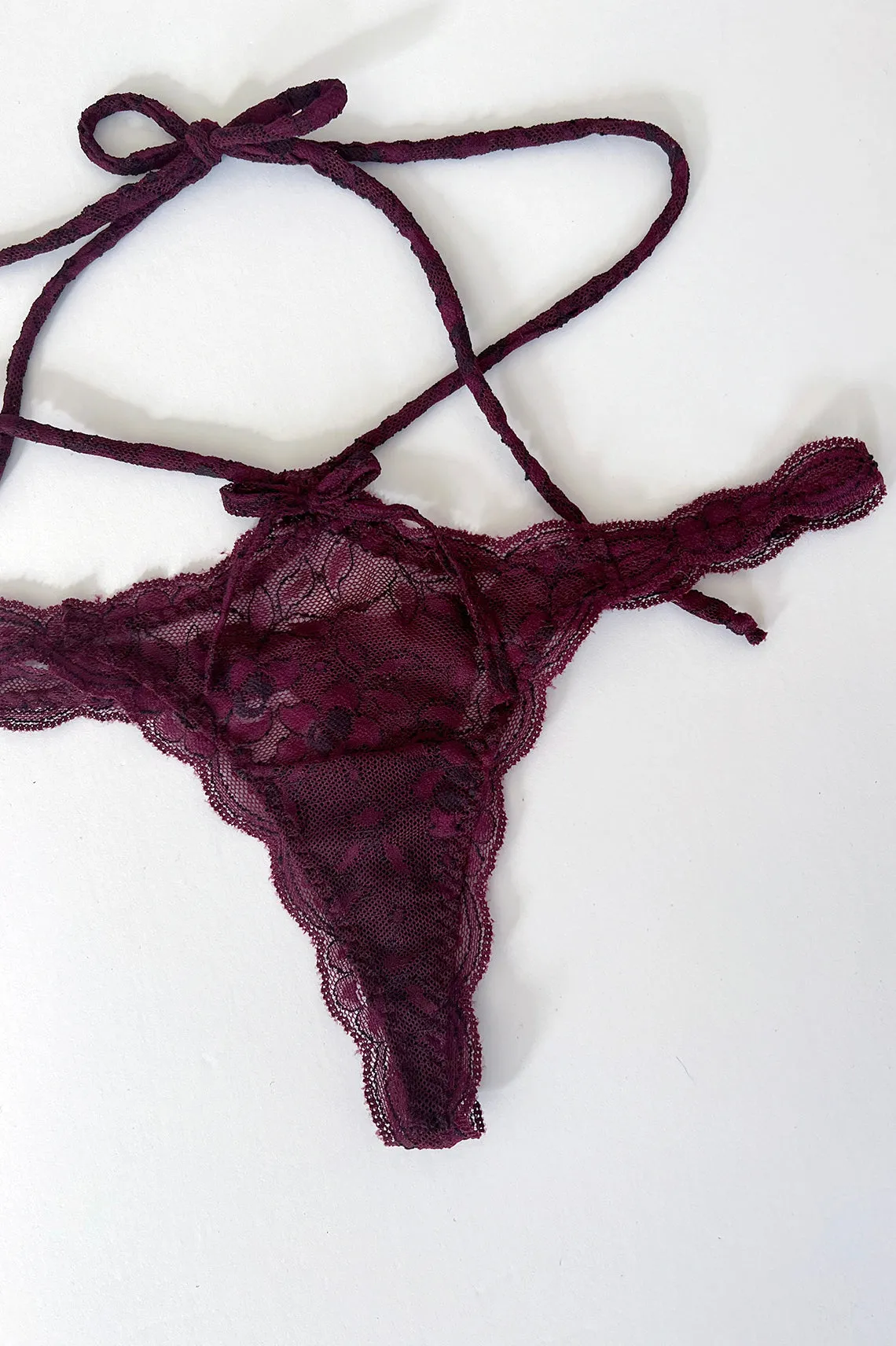 Rosehip Multi-Way Lace Tie Thong