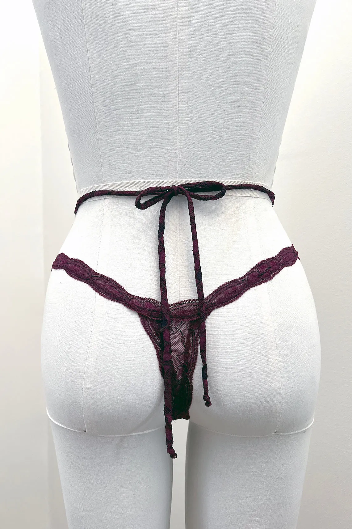 Rosehip Multi-Way Lace Tie Thong