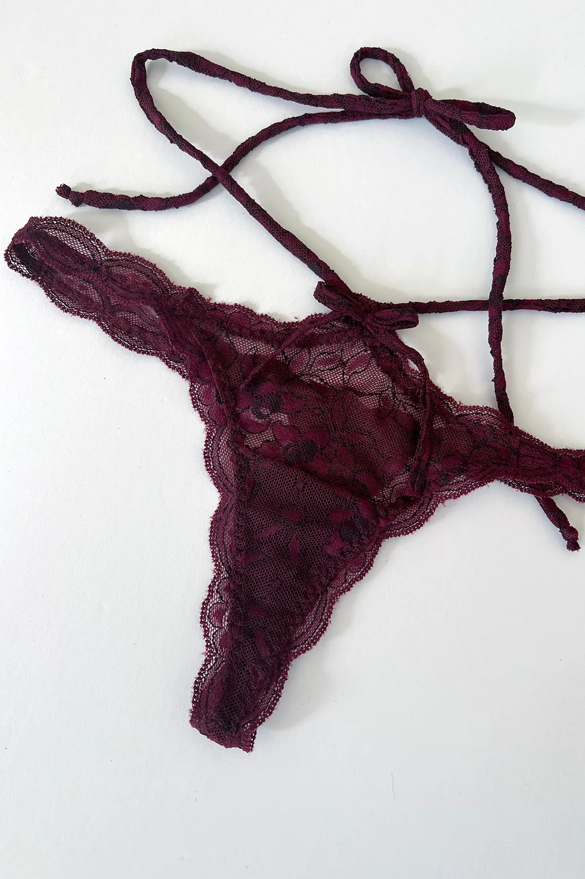 Rosehip Multi-Way Lace Tie Thong