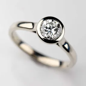 Round Open Bezel Solitaire Engagement Ring