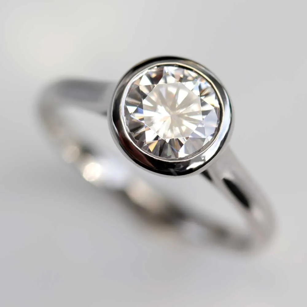 Round Open Bezel Solitaire Engagement Ring