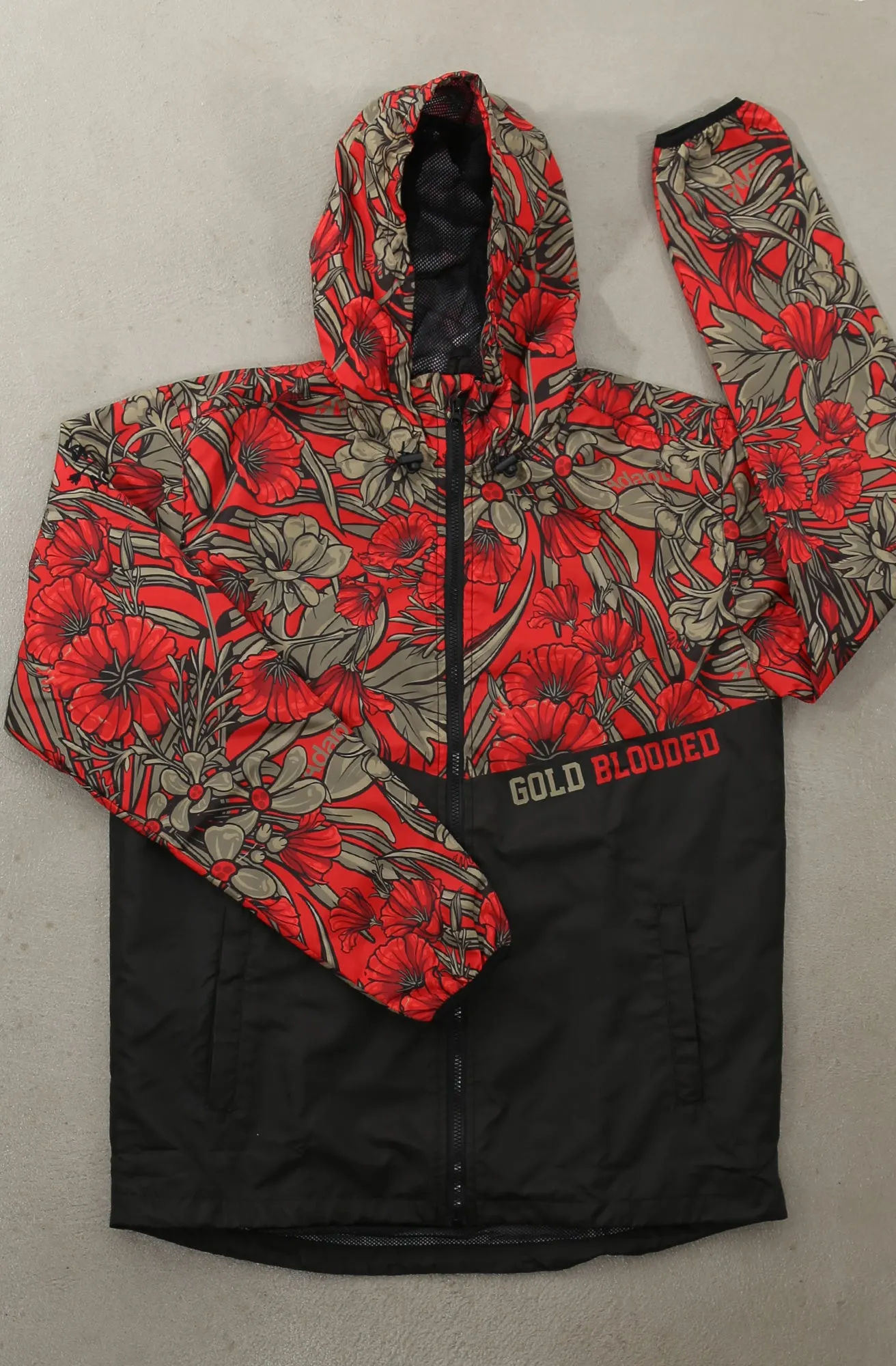 SAVS X Adapt :: Gold Blooded Floral (Men's Black/Red Full-Zip Jacket)