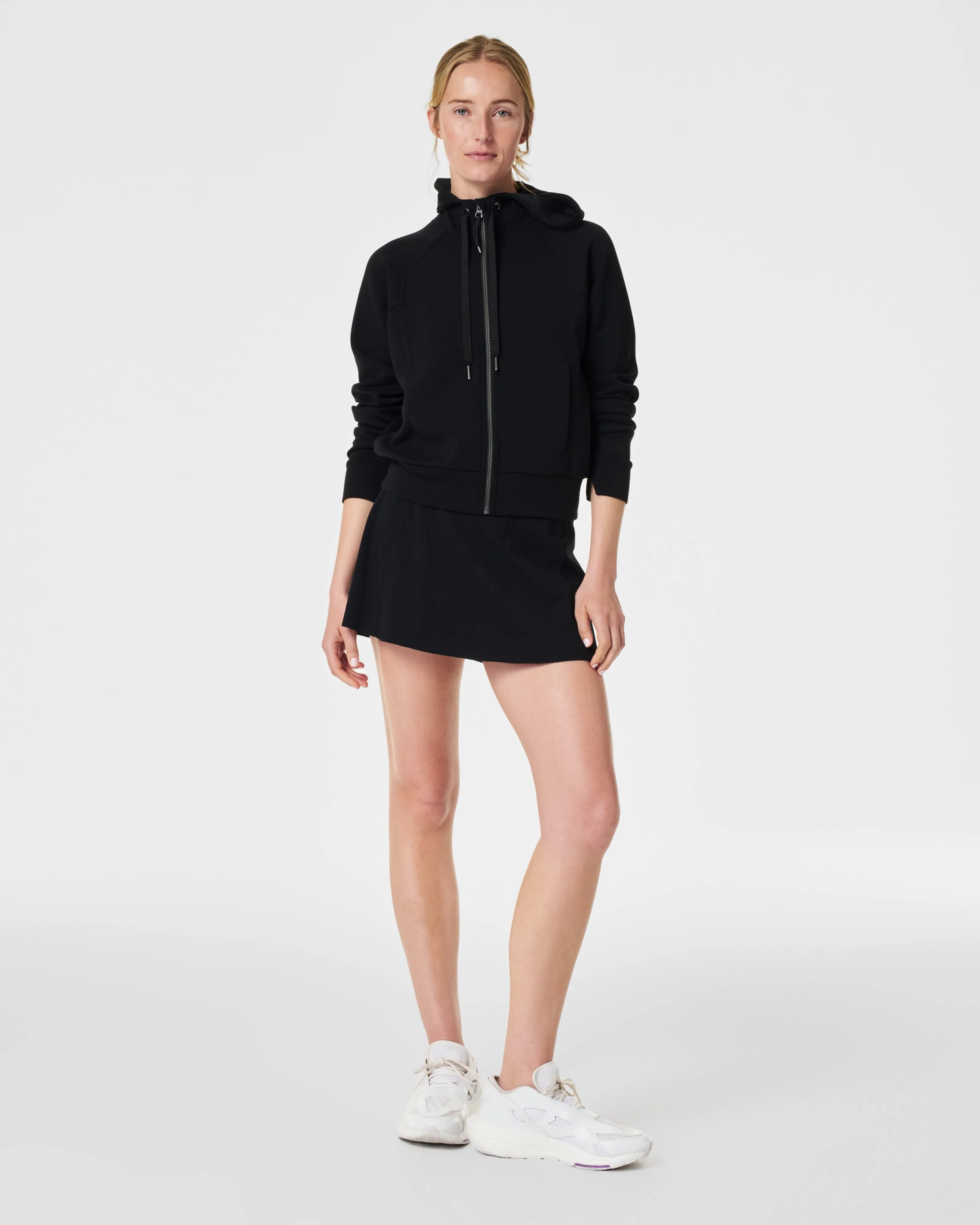 Spanx AirEssentials Full Zip Hoodie - Very Black