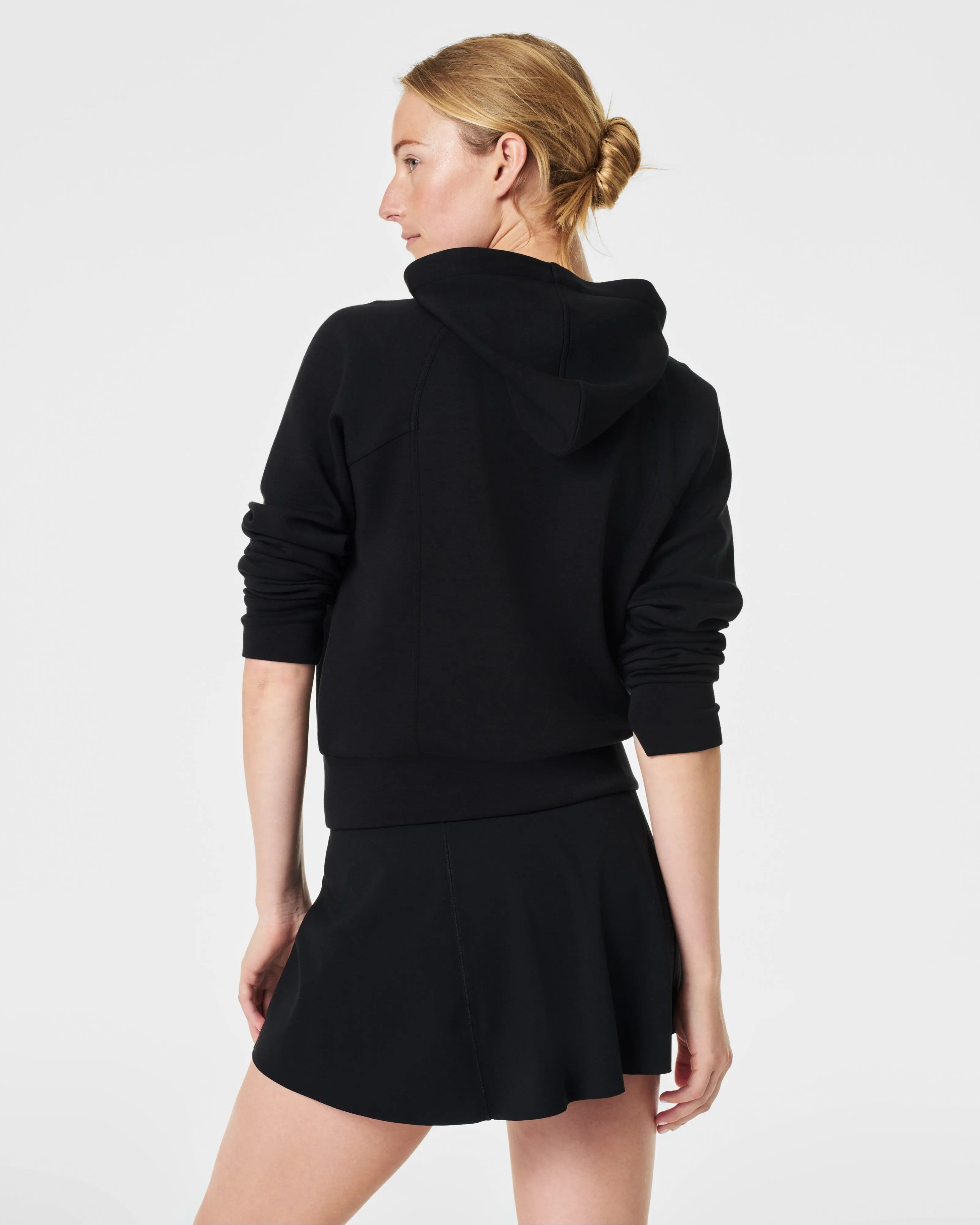 Spanx AirEssentials Full Zip Hoodie - Very Black