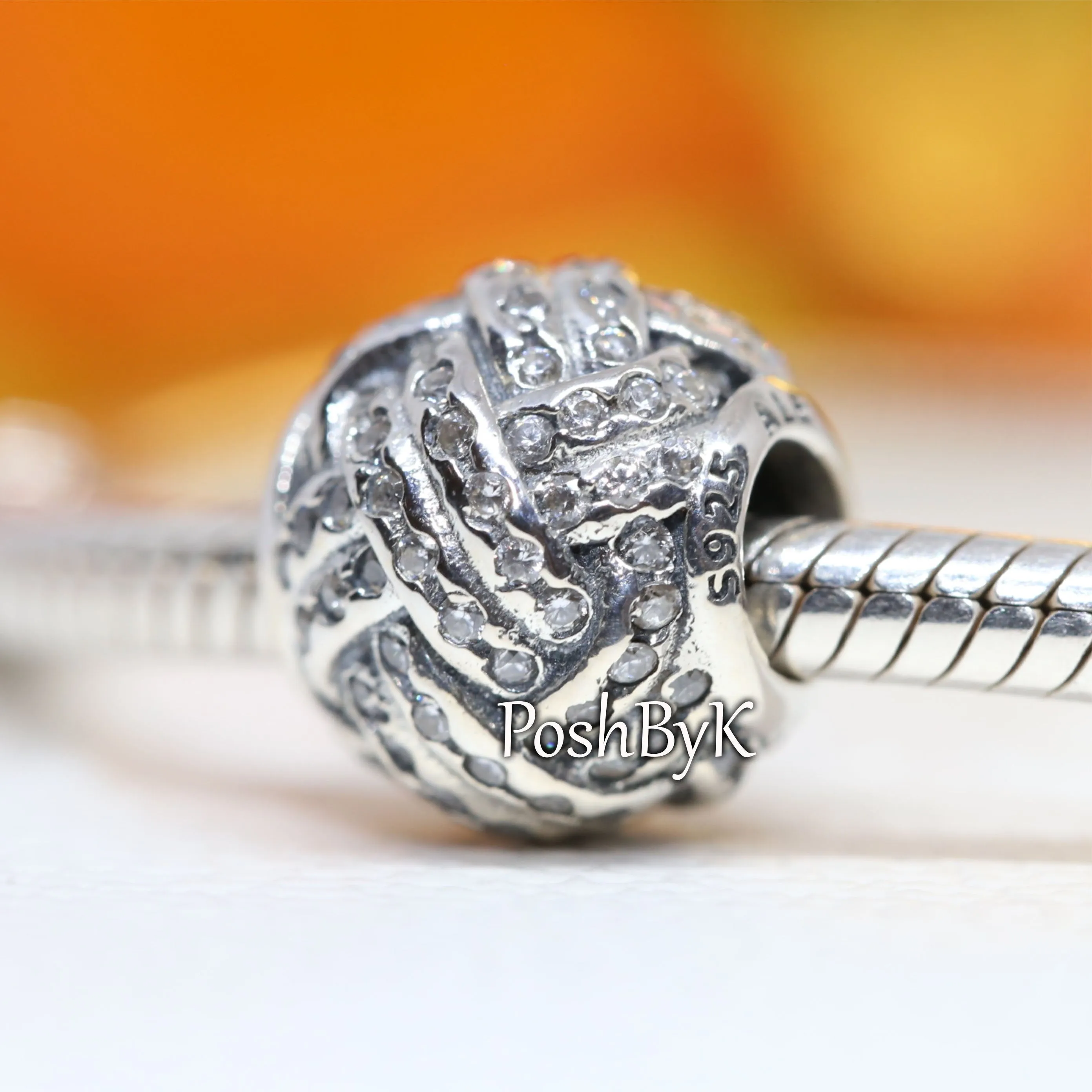 Sparkling Love Knot Charm 791537CZ