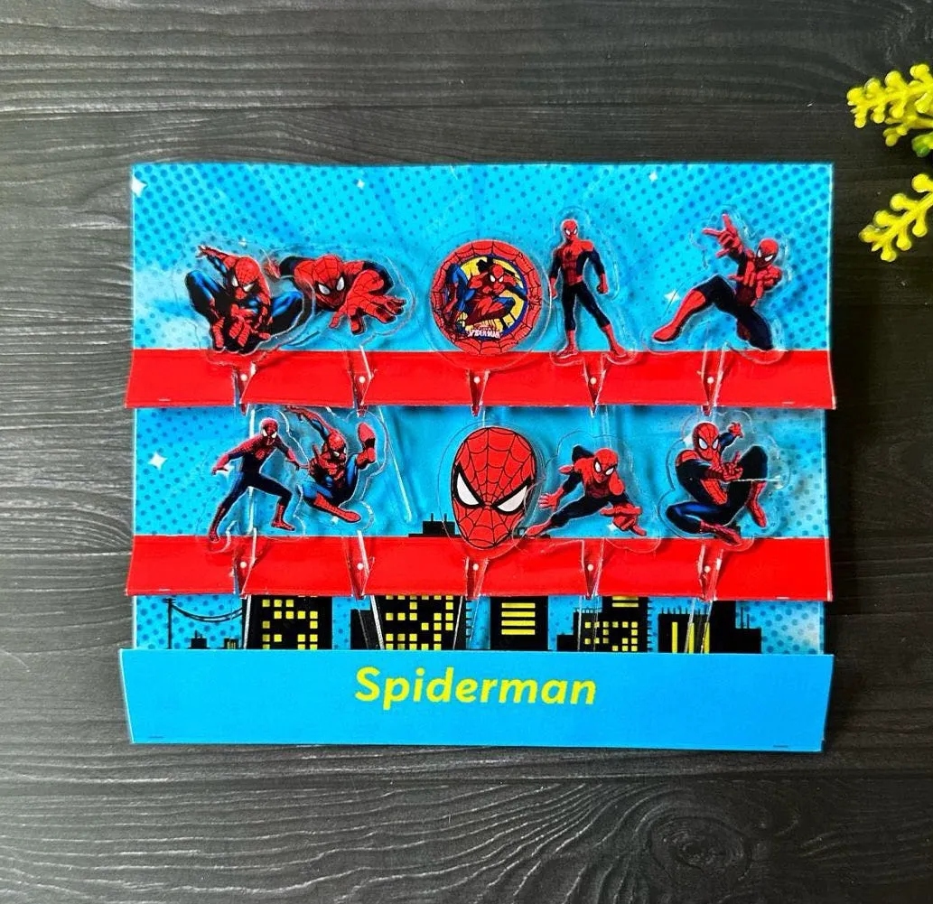 Spiderman Acrylic Food Picks