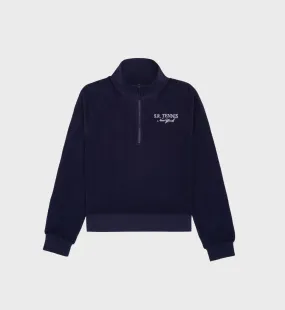 SR Tennis Terry Quarter Zip - Navy/White