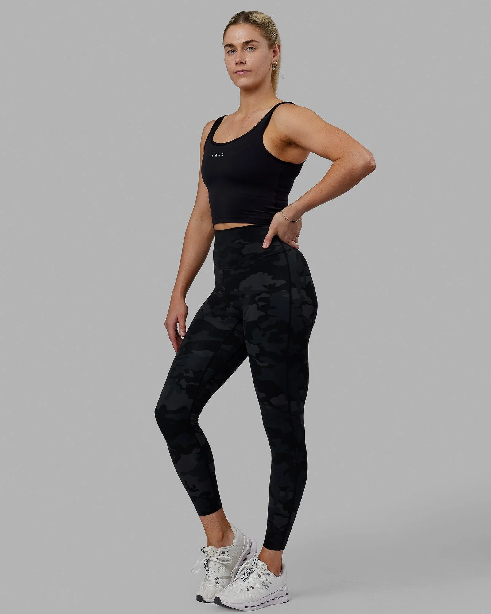 Staple Active Cropped Tank - Black