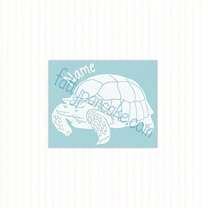 Sulcata Tortoise Waterproof Vinyl Decal, Cute Reptile Gift