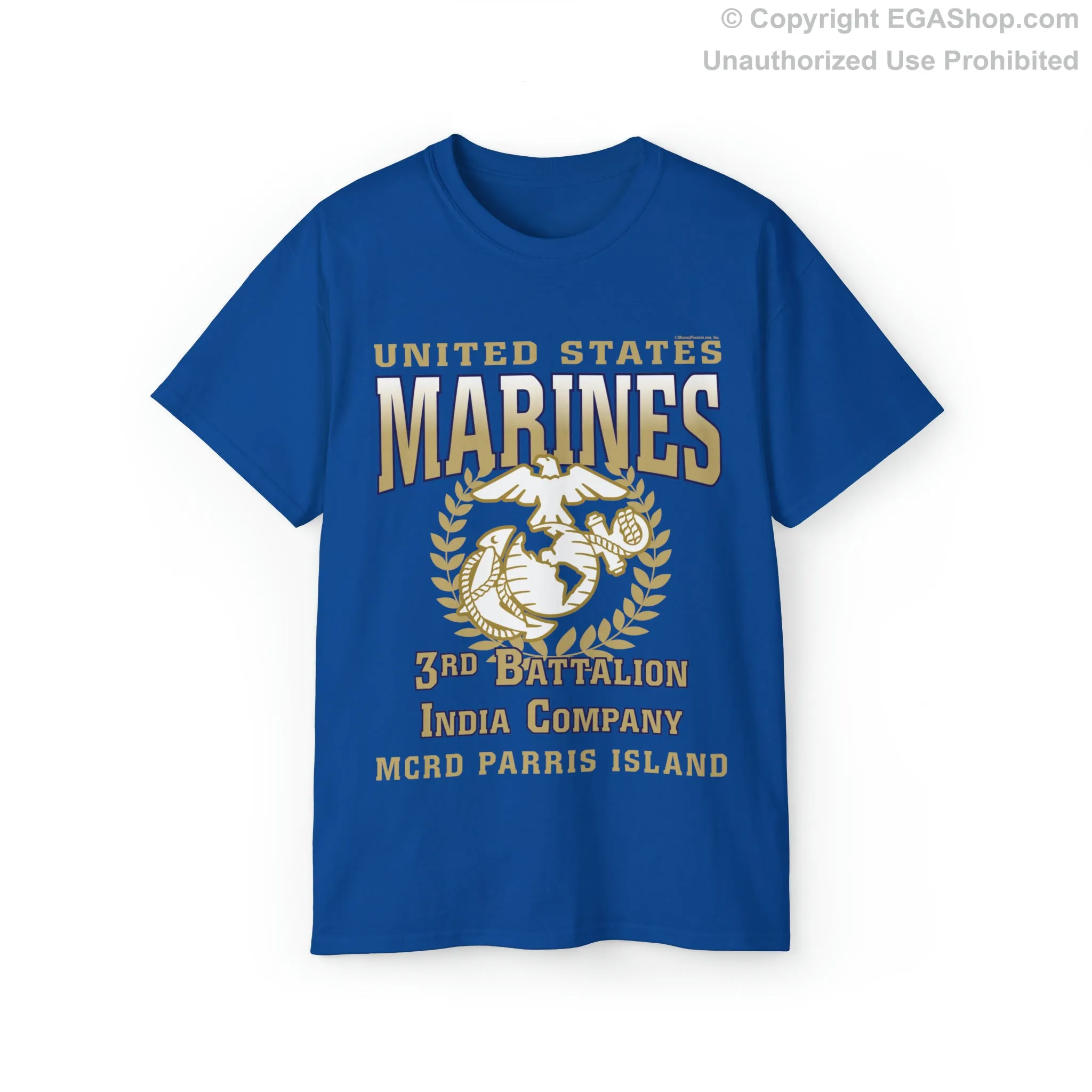 T-Shirt: India Co. MCRD Parris Island (EGA, Blank Back)