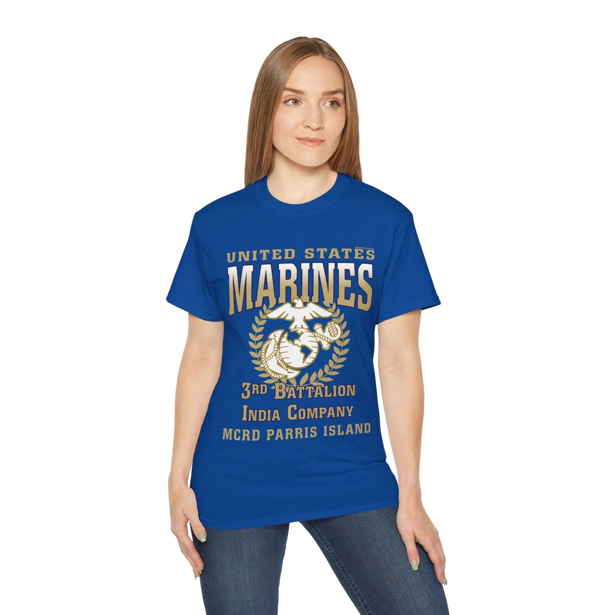 T-Shirt: India Co. MCRD Parris Island (EGA, Blank Back)