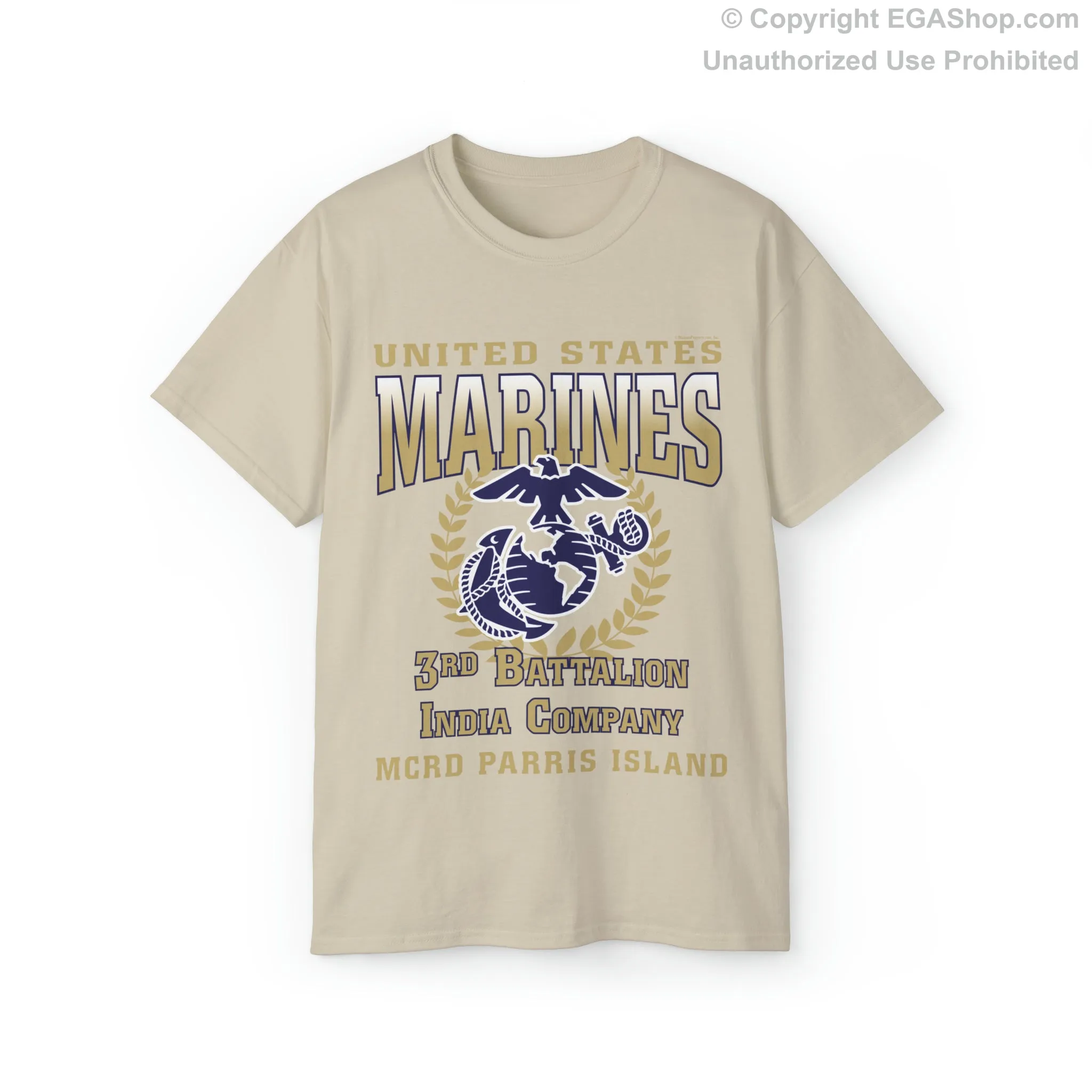 T-Shirt: India Co. MCRD Parris Island (EGA, Blank Back)