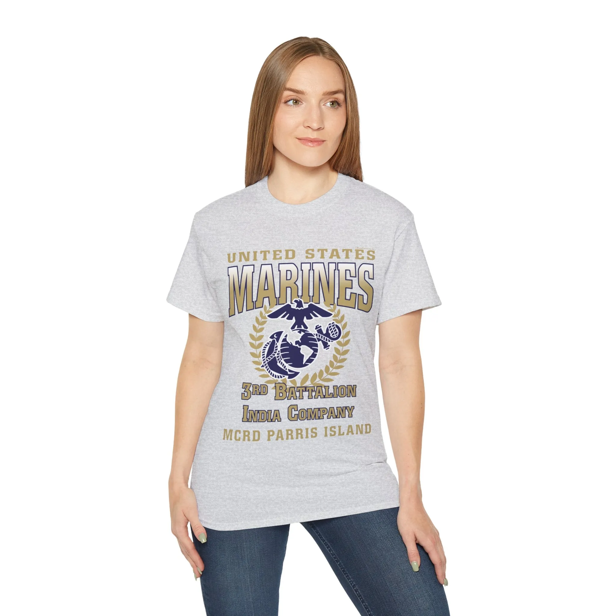 T-Shirt: India Co. MCRD Parris Island (EGA, Blank Back)