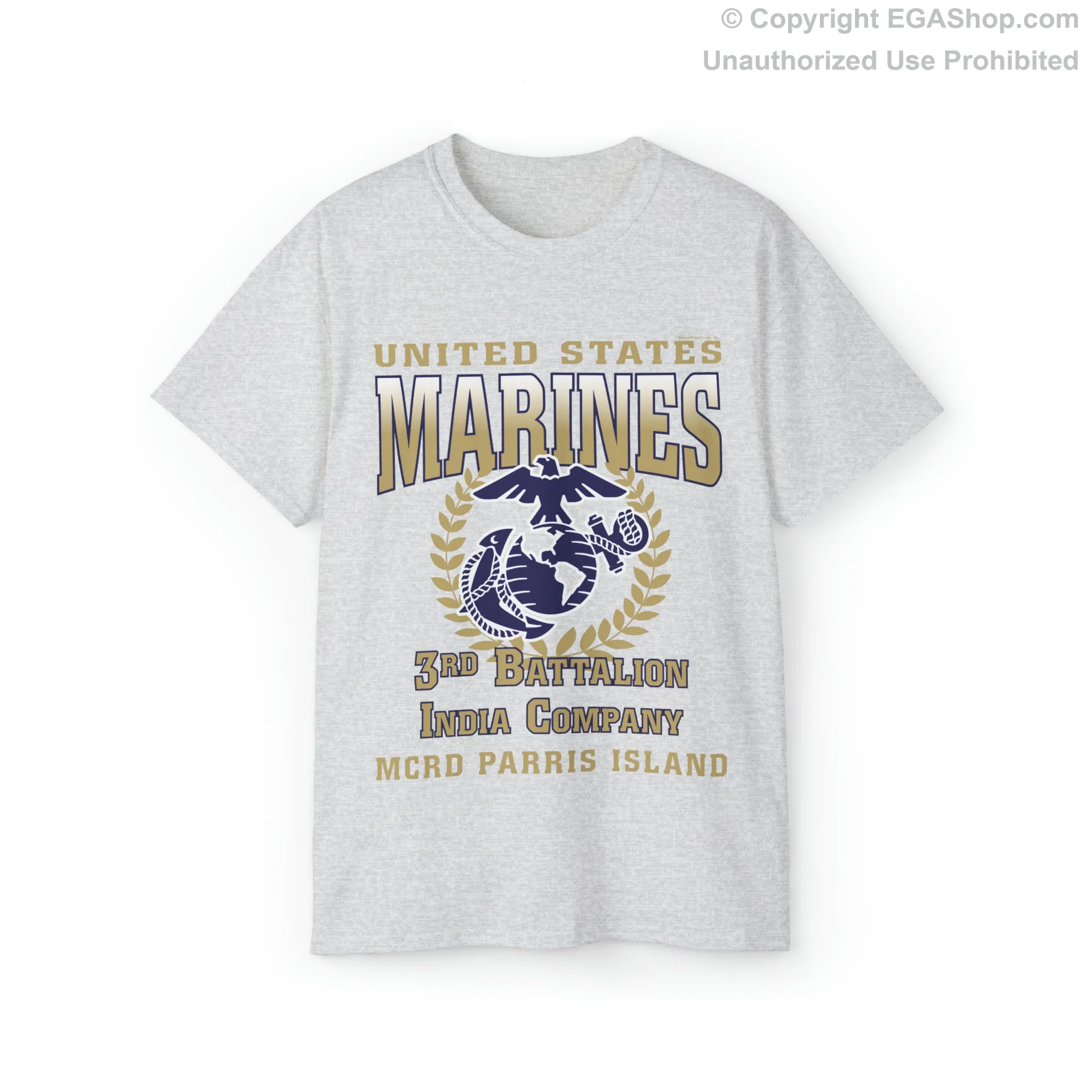 T-Shirt: India Co. MCRD Parris Island (EGA, Blank Back)