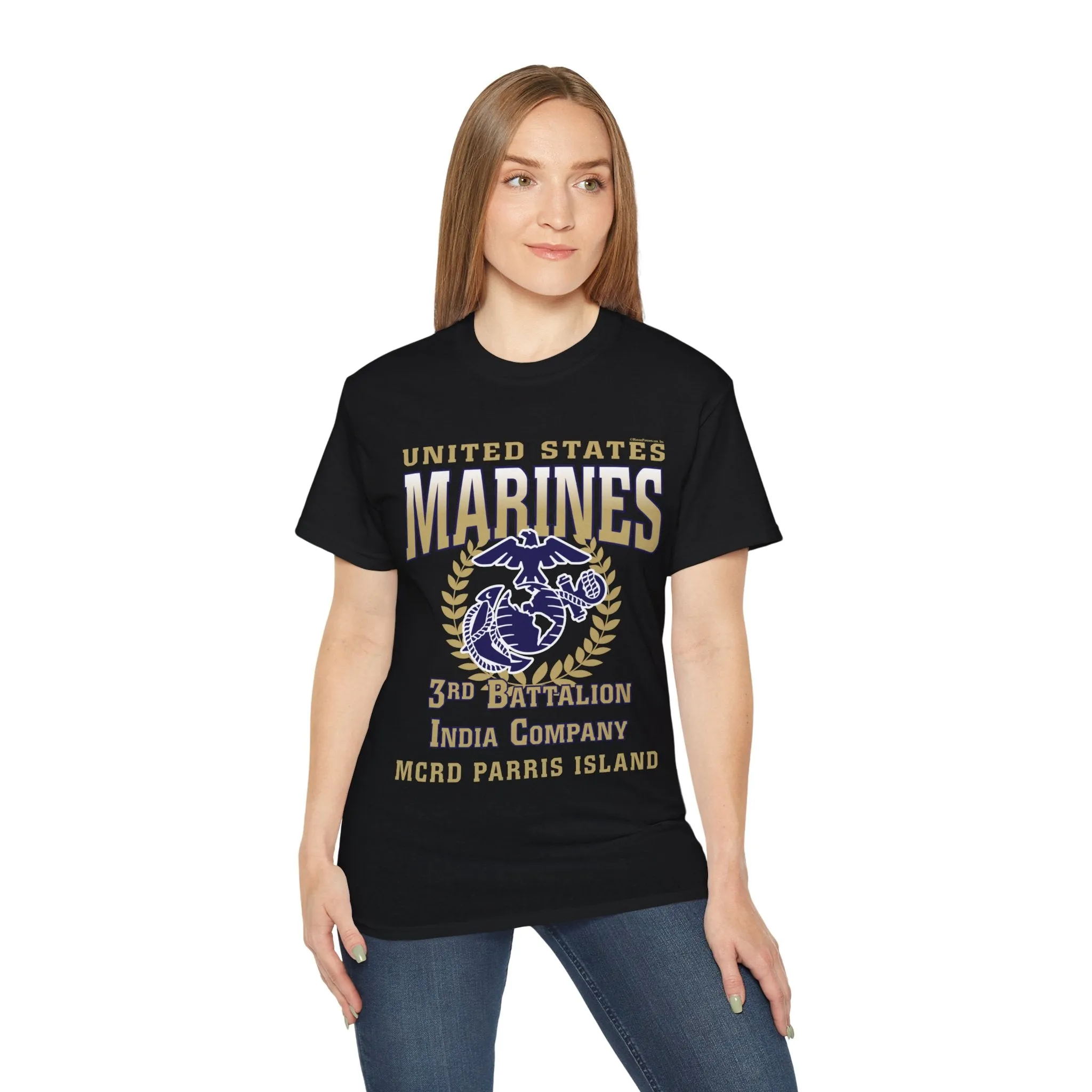 T-Shirt: India Co. MCRD Parris Island (EGA, Blank Back)