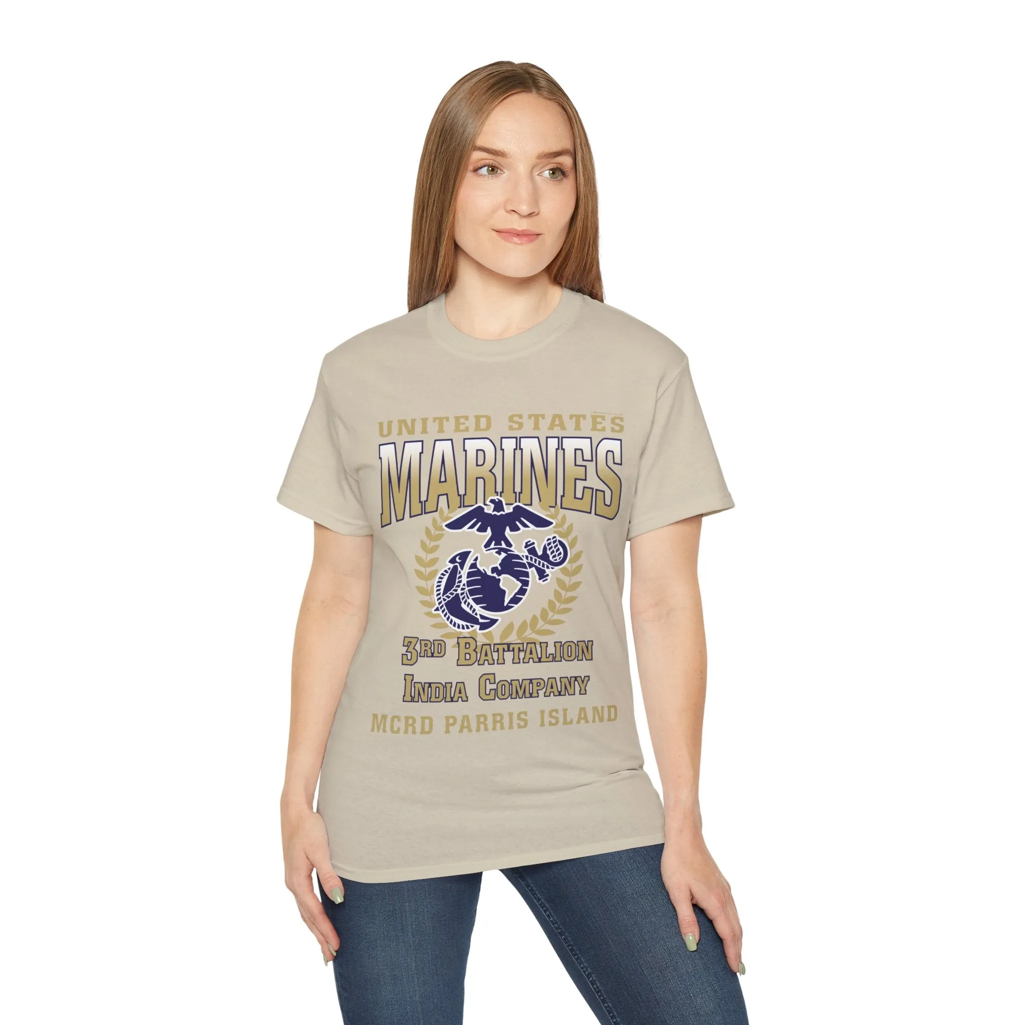 T-Shirt: India Co. MCRD Parris Island (EGA, Blank Back)