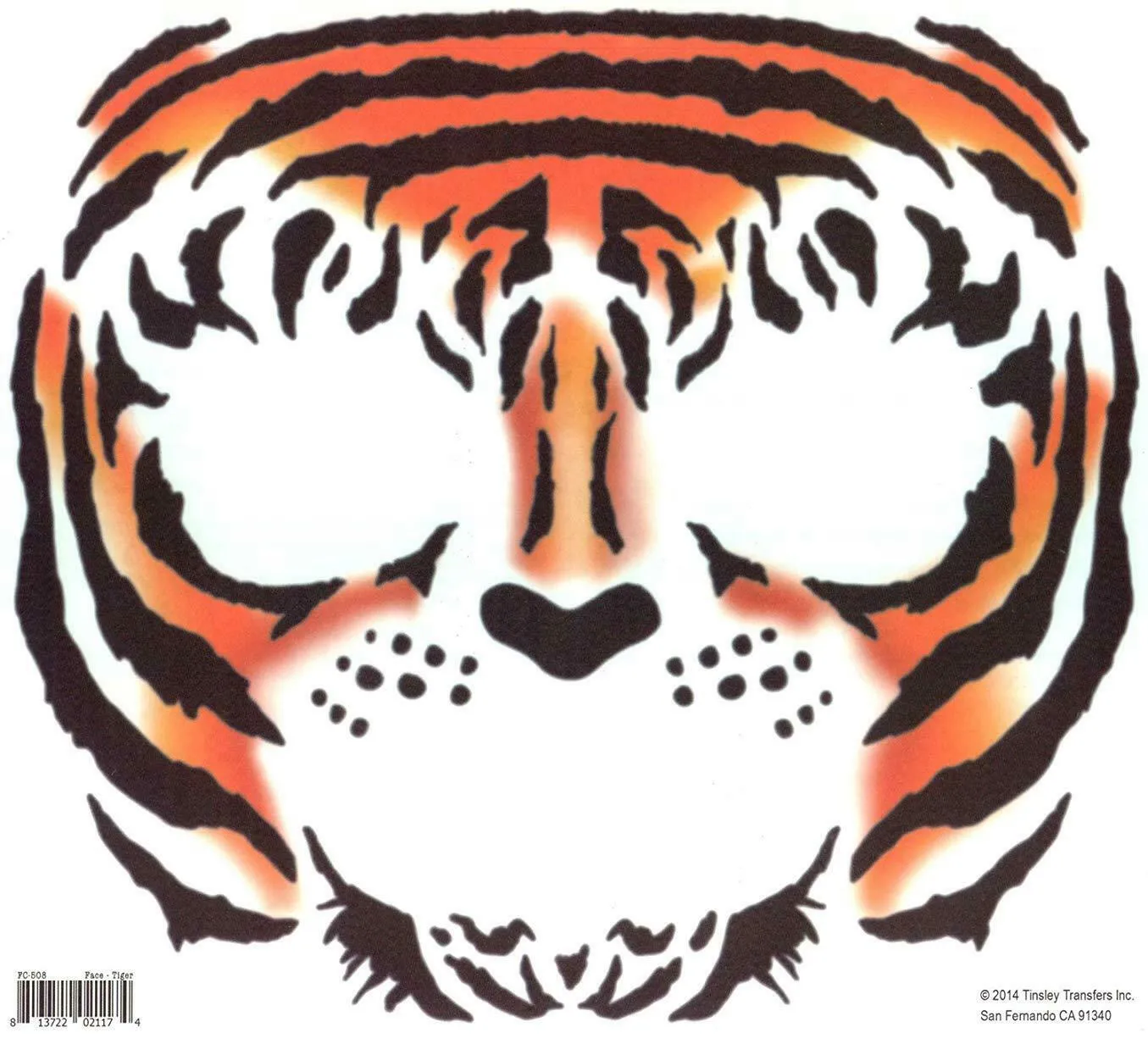 Tattoo FX - Tinsley Transfers Face Tattoo Adult Accessory,Tiger, Carinvale