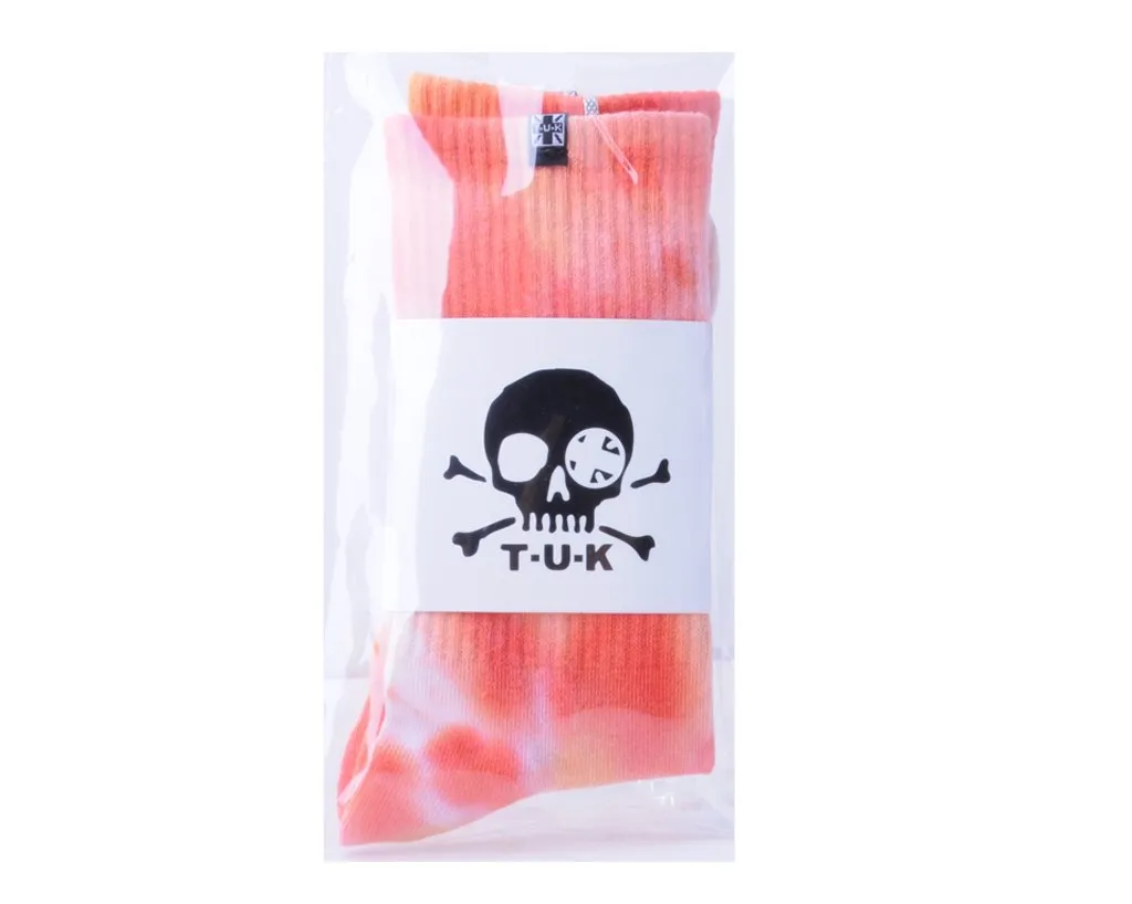 Tie-Dye Orange Crew Sock