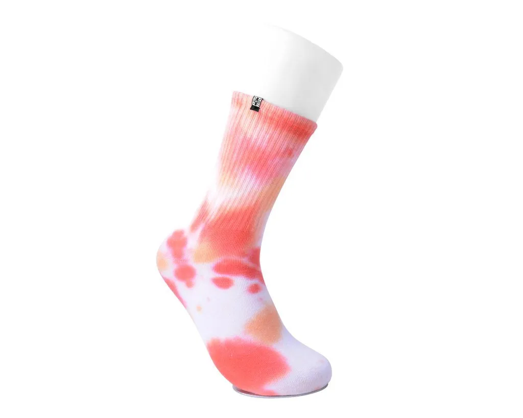 Tie-Dye Orange Crew Sock