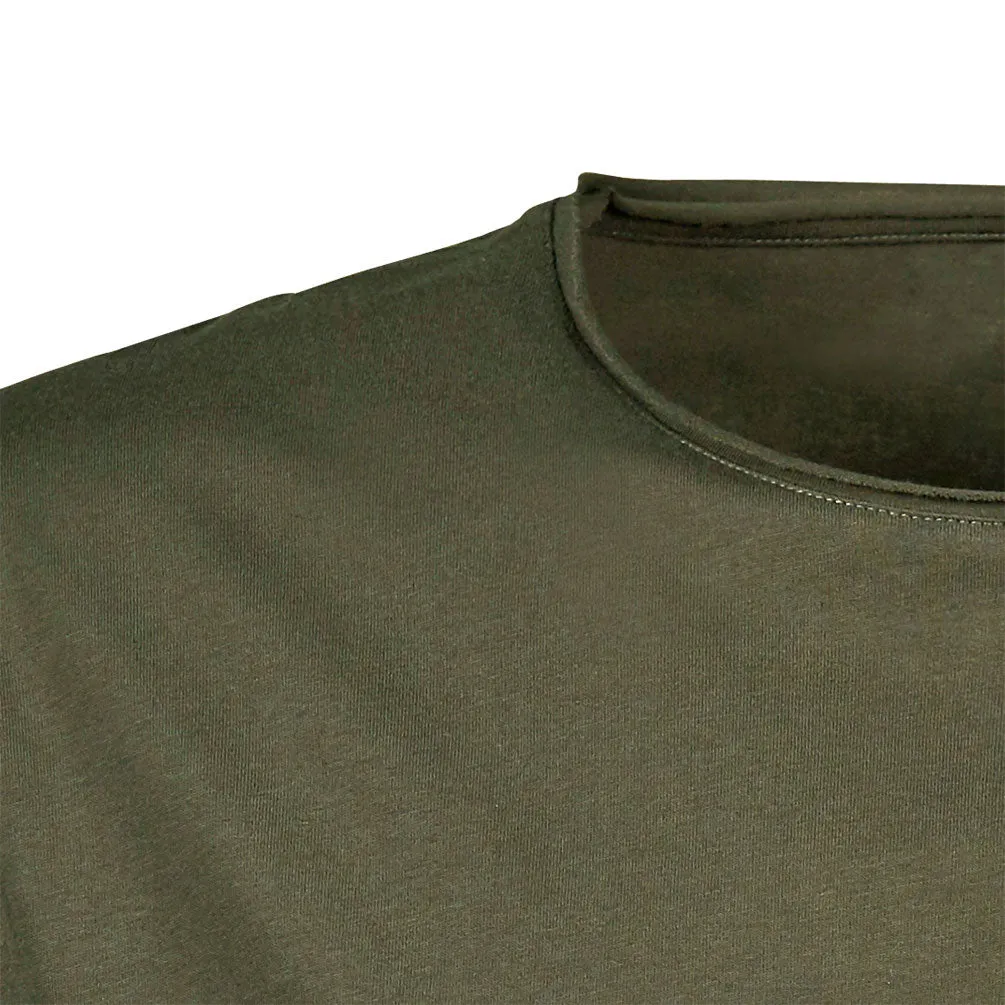 TJS 5060 ― Men's Raw Edge T-Shirt - Olive Grün