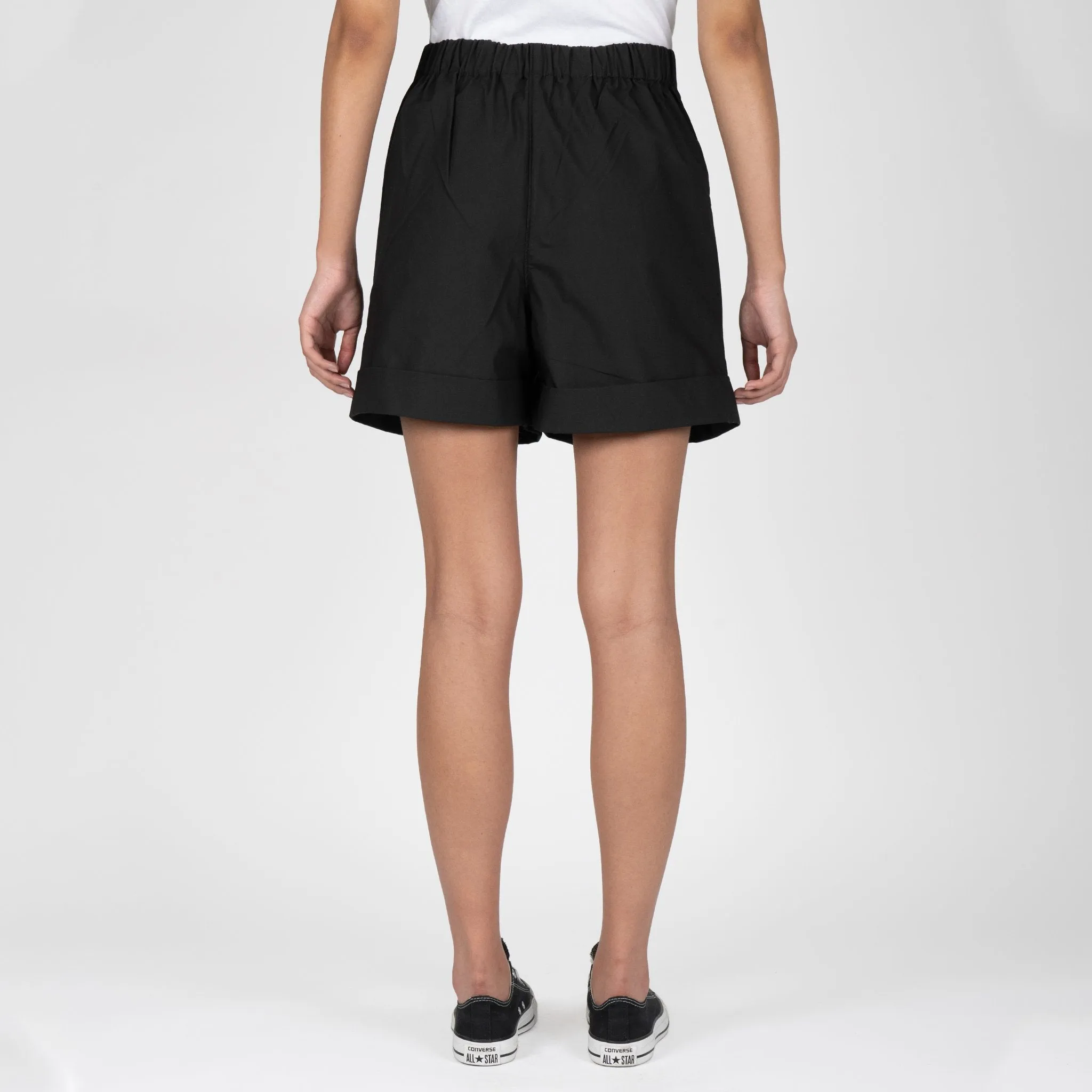 Wide Cuffed Short - Cotton Typewriter - Black