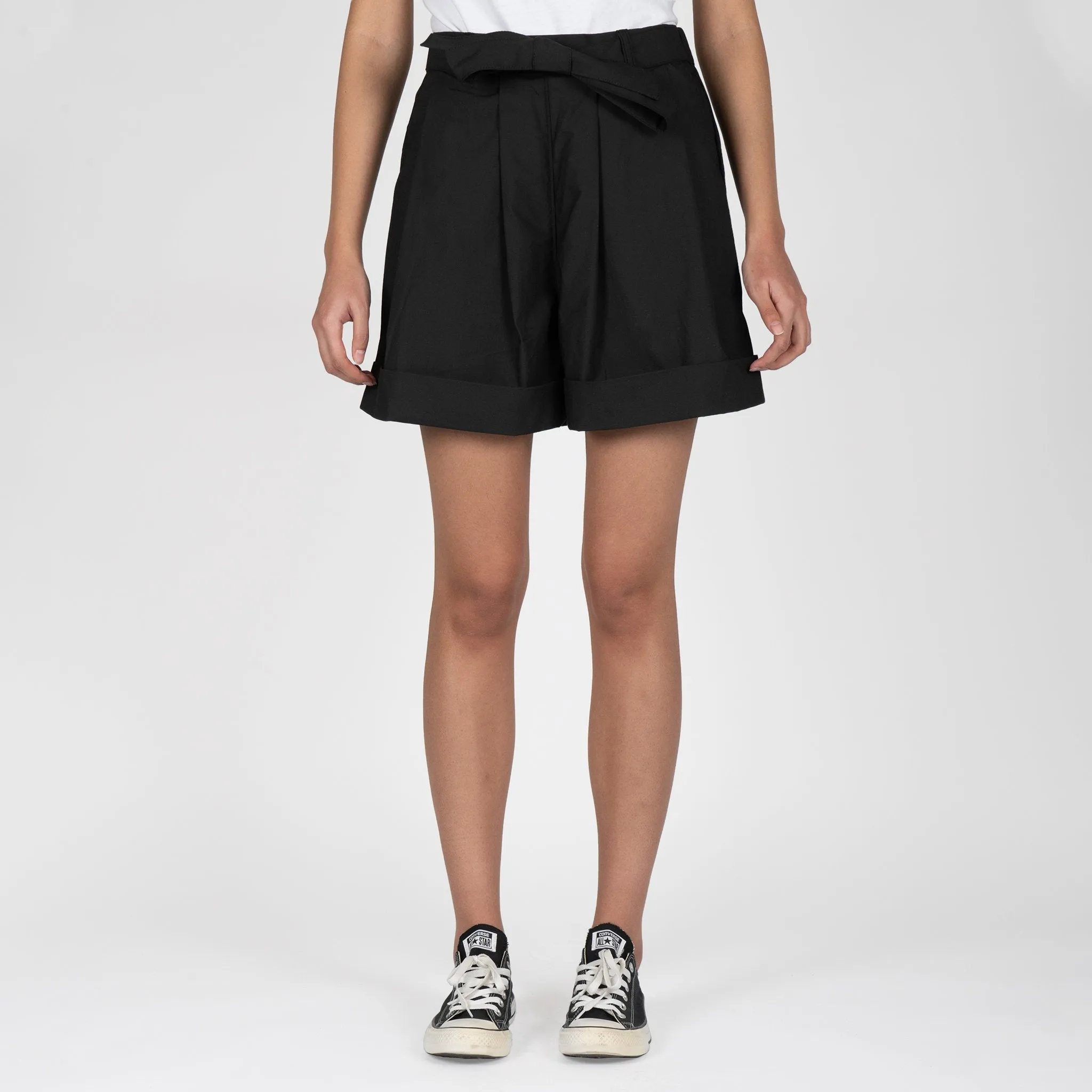 Wide Cuffed Short - Cotton Typewriter - Black