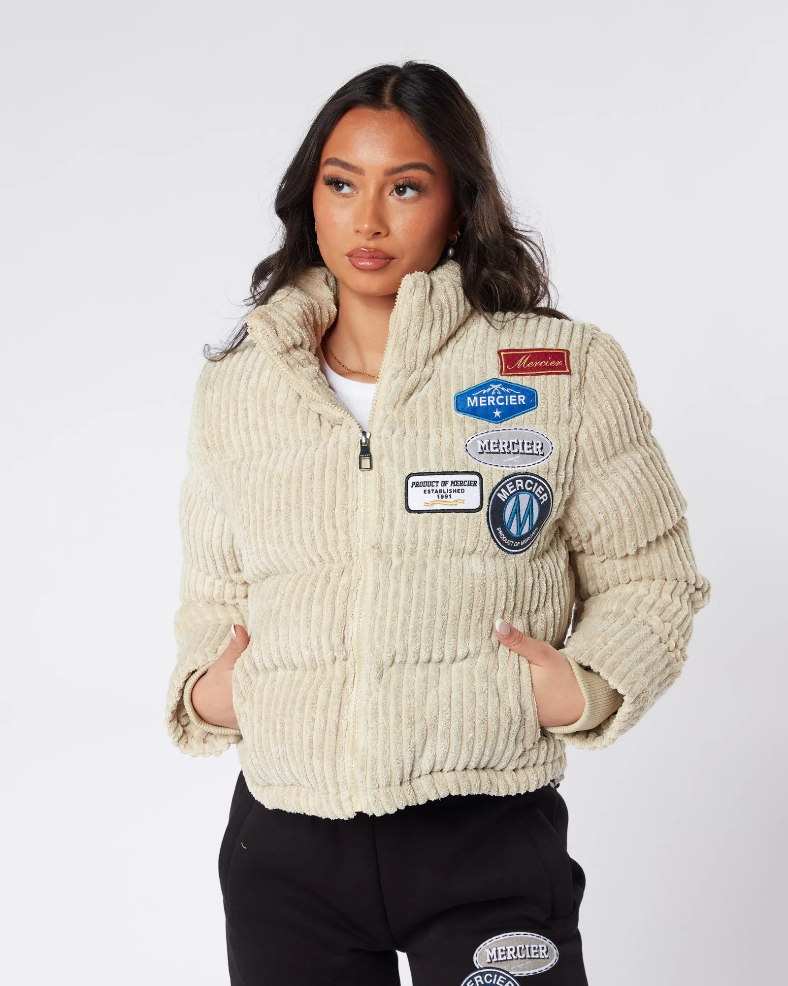 Womens Cord Beige OG Badge Jacket