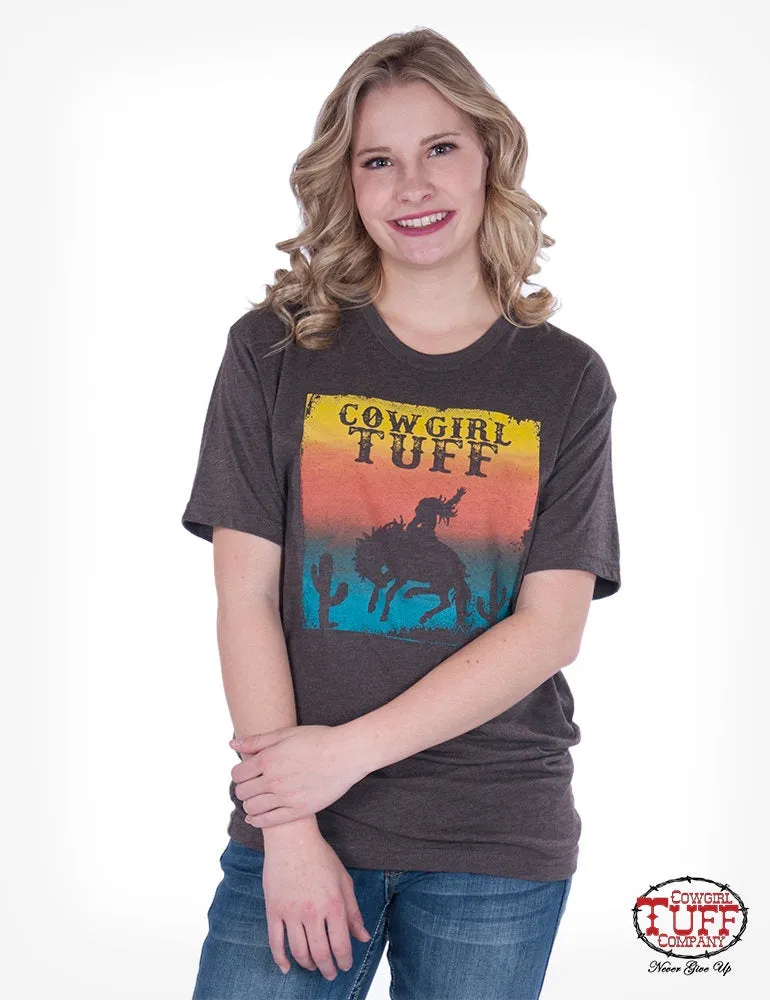 Women's Cowgirl Tuff - Sunset Graphic Tee