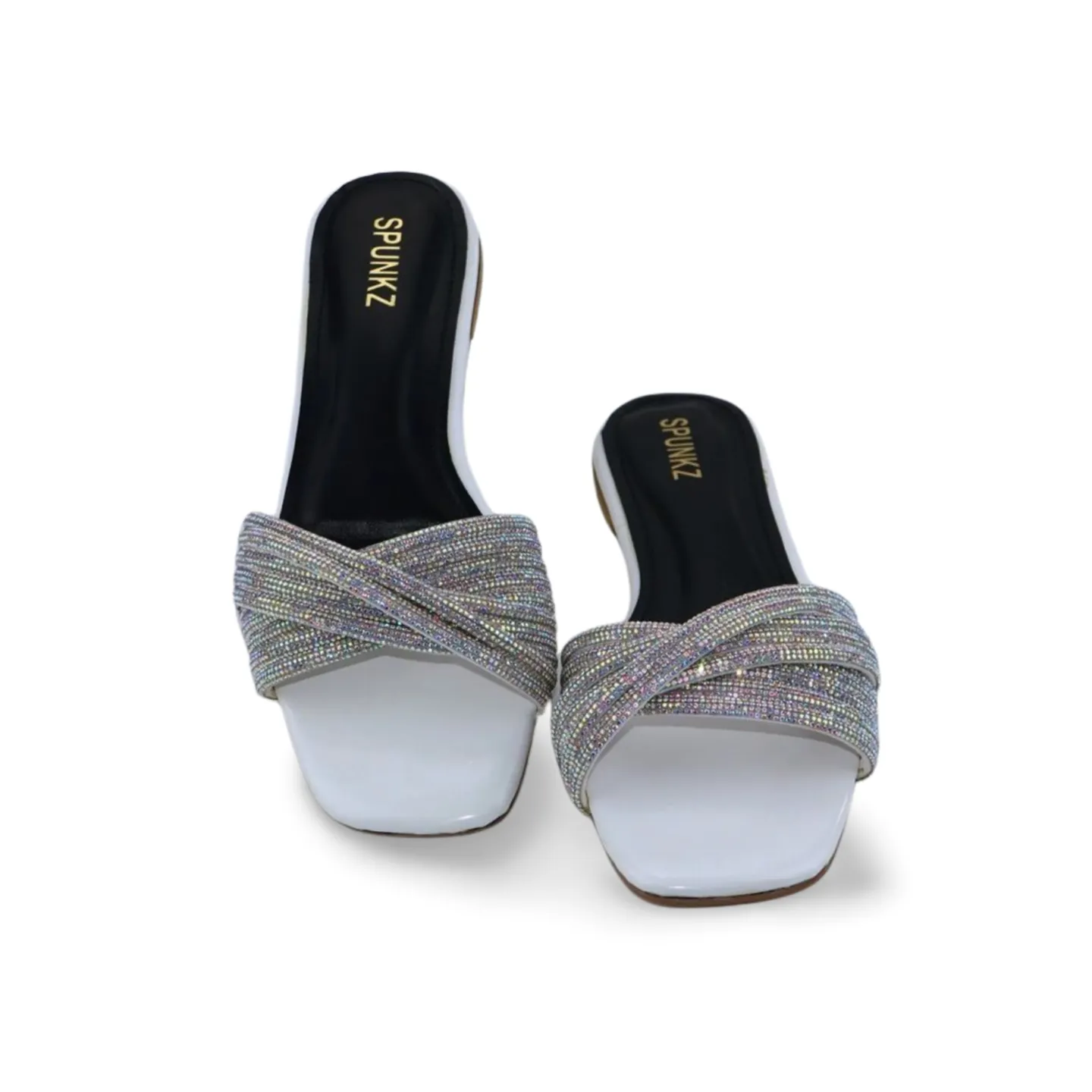 Women's Flat Slippers Sandals with Rhinestone embellished Upper