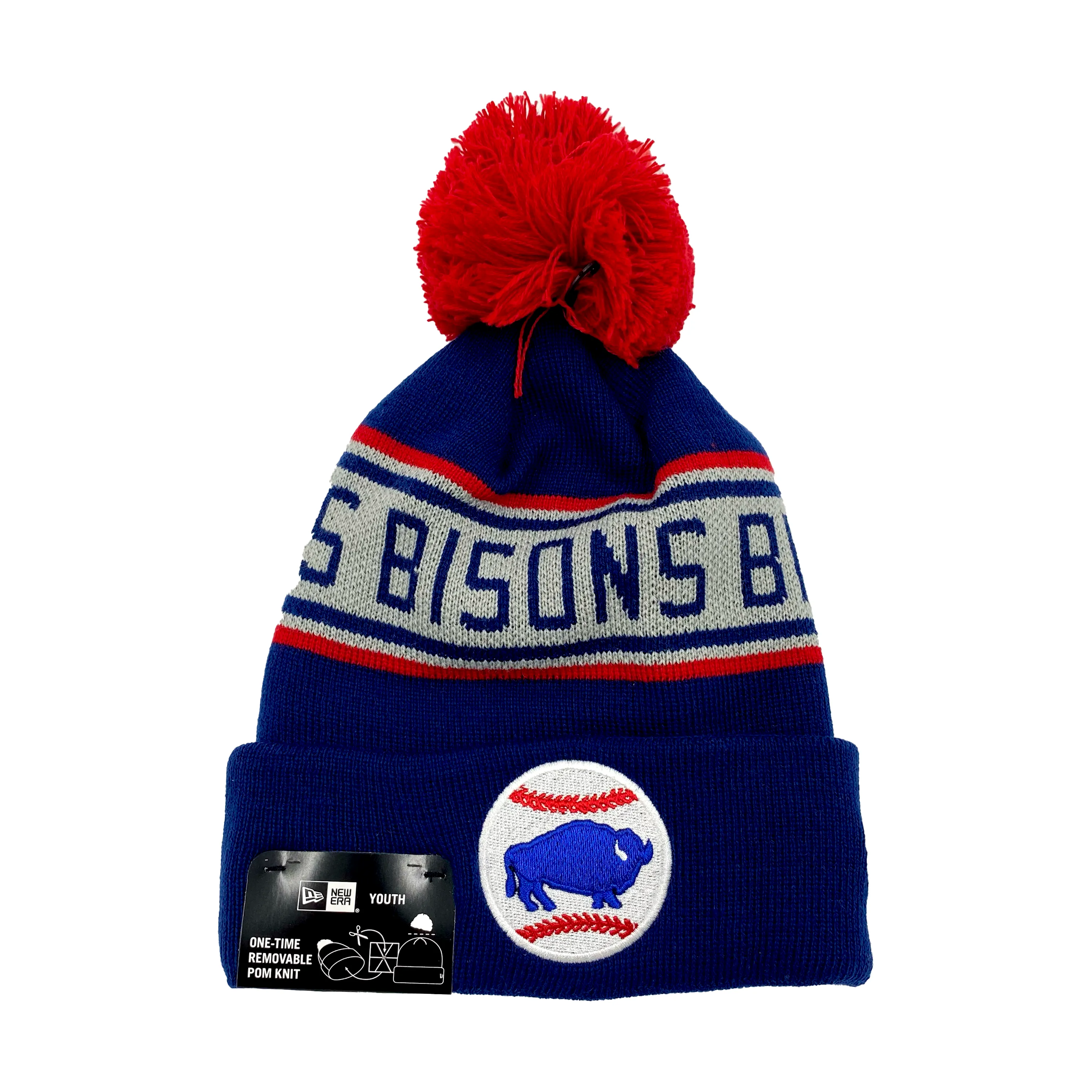 Youth Buffalo Bisons Royal and Gray Knit Winter Hat